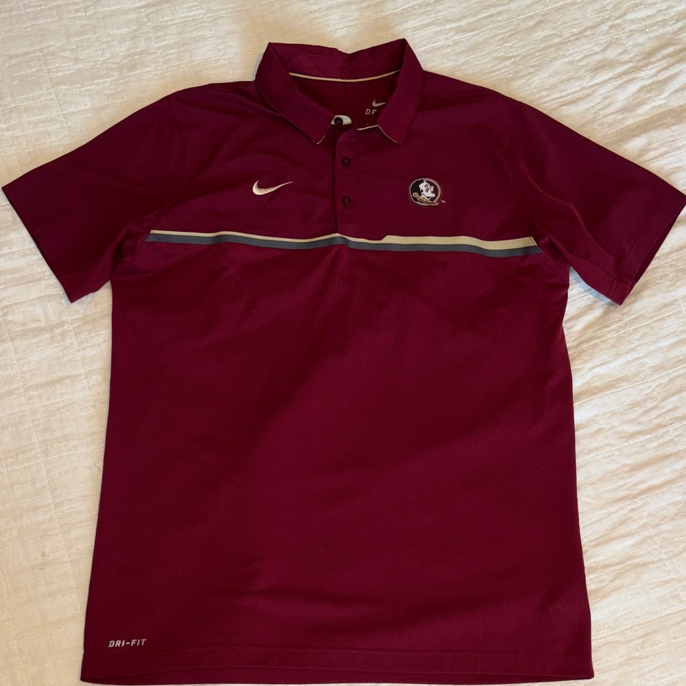 Nike Garnet Dri-FIT Men's Polo Shirt-FSU